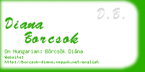 diana borcsok business card
